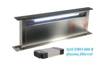   SIRIUS - Páraelszívó S-DD2 TC/L EM 118 fekete üveg/inox motor nélkül + plazma filter QUADRO 800 R Pultba építhető páraelszívók páraelszívó