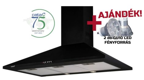 Cata - Páraelszívó OMEGA 900 fekete BK/L LED + 2 db Conlight LED fényforrás Fali páraelszívó